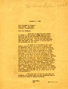 Letter to Mrs. Clarence H. Hickman from The Berry Schools