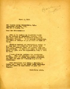 Letter to Mrs. Watson from Martha Berry