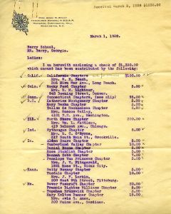Letter to the Berry Schools from Katharine D. Wyant