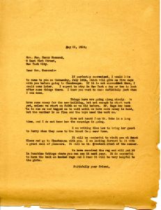 Letter to Emily Vanderbilt Hammond from Martha Berry