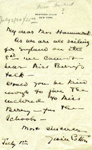 Letter from Jeanie Cotton to Emily Vanderbilt Hammond