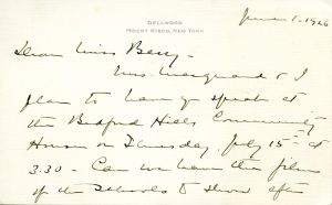 Letter from Emily Vanderbilt Hammond to Martha Berry