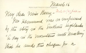 Letter to Martha Berry