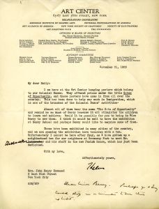 Letter from Helen Hitchcock to Emily Hammond