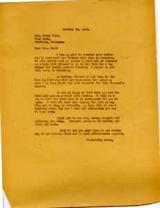 Letter to Mrs. Henry Ford from Martha Berry