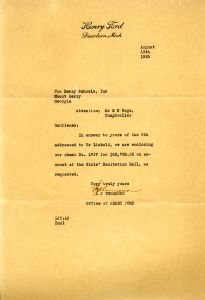 Letter to E. H. Hoge from L. J. Thompson