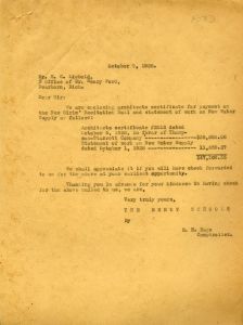 Letter to E.G. Liebold from the Berry Schools
