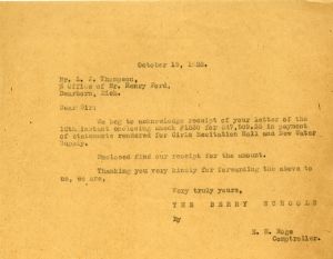 Letter to L. J. Thompson from E. H. Hoge