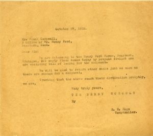 Letter to Frank Campsall from the Berry Schools