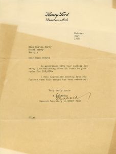 Letter to Martha Berry from E. G. Liebold