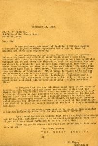Letter to E. G. Liebold from E. H. Hoge