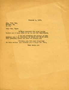 Letter to Mrs. Vora Key from Martha Berry