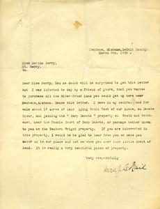 Letter to Martha Berry from Mrs. J. L. Nail