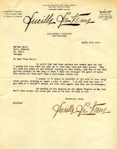 Letter to Martha Berry from Lucille La Verne