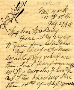Letter to Martha Berry from Lucille La Verne