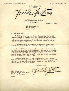 Letter to Martha Berry from Lucille La Verne