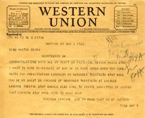 Letter to Martha Berry from Lucille La Verne