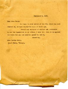 Letter to Martha Berry from Miss Brewton