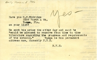 Note from E.V.H.