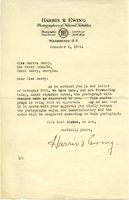 Letter to Martha Berry from Harris Ewing