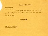 Letter to Martha Berry to Grady Hamrick