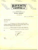 Letter to The Berry Schools from JJ. Haverty