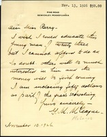 Letter from G.M. McCague to Martha Berry