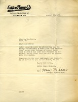Letter to Martha Berry from the Edico Piano Company