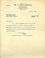 Letter from Mrs. W. Austin Wadsworth to Martha Berry