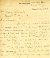 Letter to the Berry Schools from Carrie H. Hale