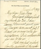 Letter from Frances S. Holbrook to Martha Berry