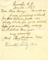 Letter from Mary Hudson to Martha Berry