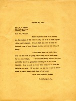 Letter to Mrs. O. A. Hills from Martha Berry