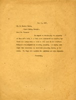 Letter to Mr. Keown from Miss Berry