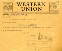 Telegram to Martha Berry from Kate Ladd