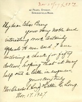 Letter to Martha Berry from Hattie C. Long