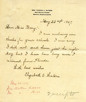 Letter to Miss Martha Berry from Mrs. Elizabeth Watson