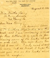 Letter from Carrie H. Hale to Martha Berry