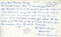 Letter from Mrs. Darwin to Martha Berry