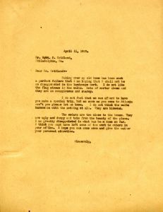 Letter to Robert B. Cridland from Martha Berry