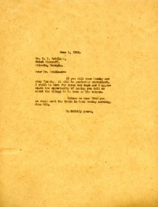 Letter to Robert B. Cridland from Martha Berry