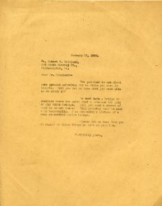 Letter to Robert B. Cridland from Martha Berry