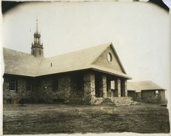 Photograph of a front side close-up of the Foundation School Recitation Hall on Mountain Campus, Mount Berry, Georgia, 19XX