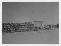 Photograph of large pipes stacked up, Manchester, Georgia