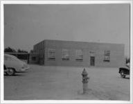 Photograph of the outside of the new cafeteria at the high school, Manchester, Georgia