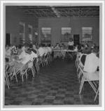 Photograph of Mrs. Wood addressing a large group, Manchester, Georgia, 1953
