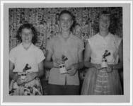 Photograph of badminton tournament winner, Manchester, Georgia, 1953