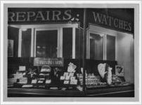Photograph of the display case at Moore Jewelry store, Manchester, Georgia, 1953