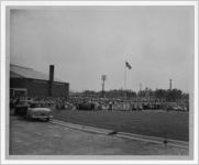 Photograph of May Day festivities outside the elementary school, Manchester, Georgia, 1953