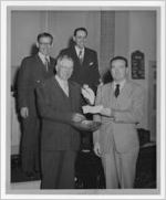 Photograph of a note-burning ceremony to dedicate the new education building at the First Baptist Church, Manchester, Georgia, 1953